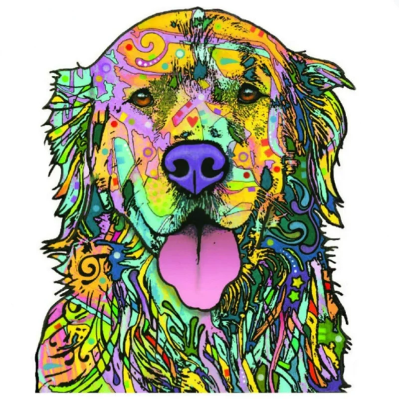 

A-0557 Golden Retriever Fashion Modeling Personality Car Stickers PVC Auto Motocross Racing Trunk Wall Waterproof Cartoon Decals