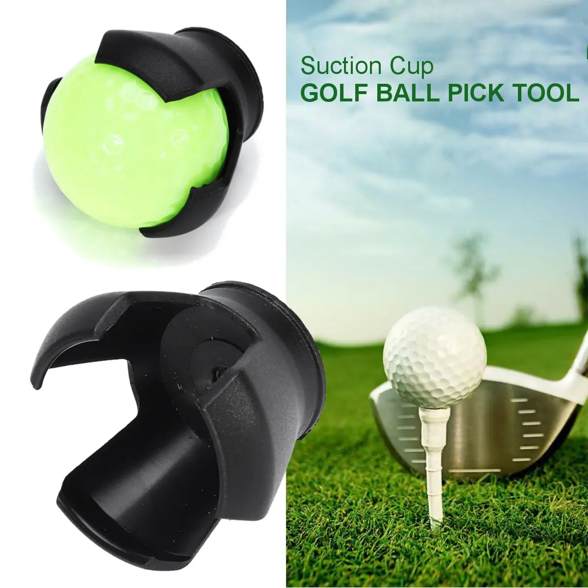 

New 3 Prong Golf Ball Pick Up Retriever Grabber Claw Sucker Tool For Putter Grip Golf Ball Picking Device Wholesale