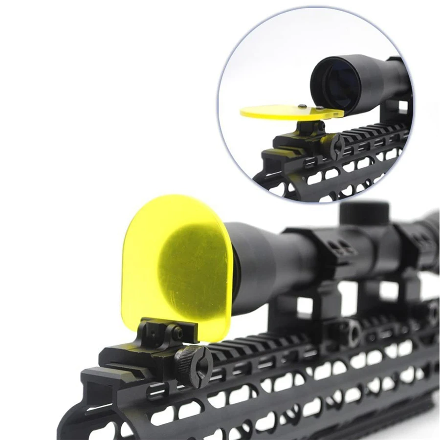 

Riflescope Clear Bulletproof Lens Protector Red Green Dot Sight Lens Cover Foldable Hunting Rifle Airsoft Scope Shield Lens