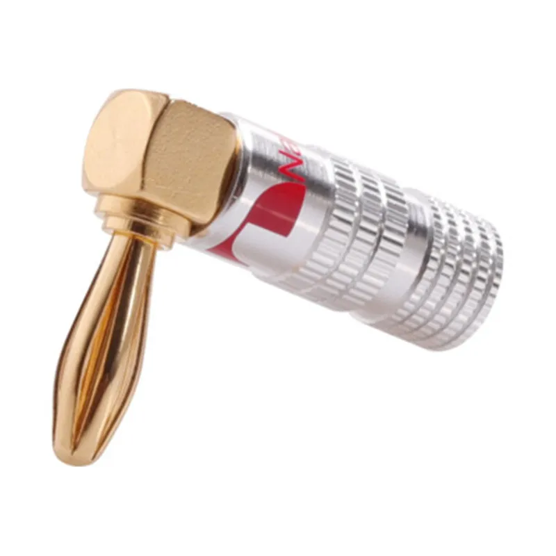 16-кратный Банановый штекер L-образный адаптер для динамика позолоченный s