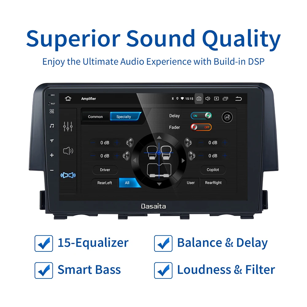 

9" Car 1 Din Radio Android 10 for Honda Civic 2015 2016 Navigation GPS Stereo MAX6 Touch Screen DSP 64GB ROM