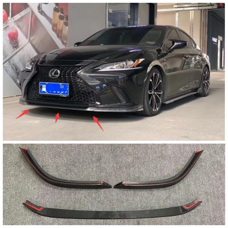 

Real High Quality Carbon Fiber Bumper Front Lip Splitter Diffuser Lip Spoiler For Lexus ES260 300H 2018 2019 2020 2021