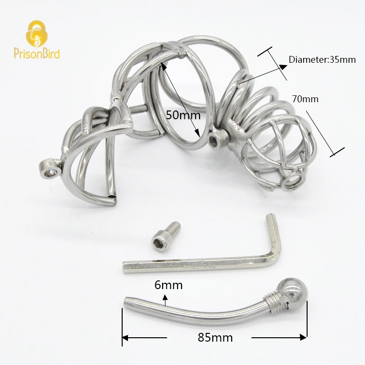 SPenis Captivity Бесконтактное стальное мужское целомудрие устройство с катетером