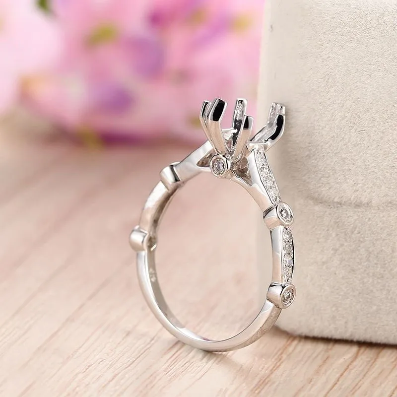 HELON 6x11 мм Огранка маркиза однотонные 10K белое золото натуральные бриллианты