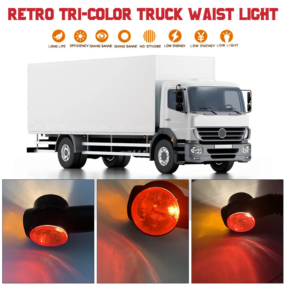 

2PCS Trailer LED Side Marker Lighting Outline Marker Waterproof Van Truck Lights Neon Stalk Side Marker Light for Trailer 24V