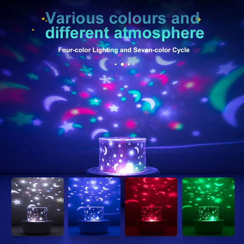 

Newly Starry Sky Night Light Projector 360 Degree Rotation Lamp Romantic for Bedroom Bedside