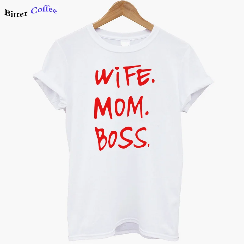 2021 Новый Высокое качество 100% хлопок домашнее принт "Mom Boss" Футболка женская