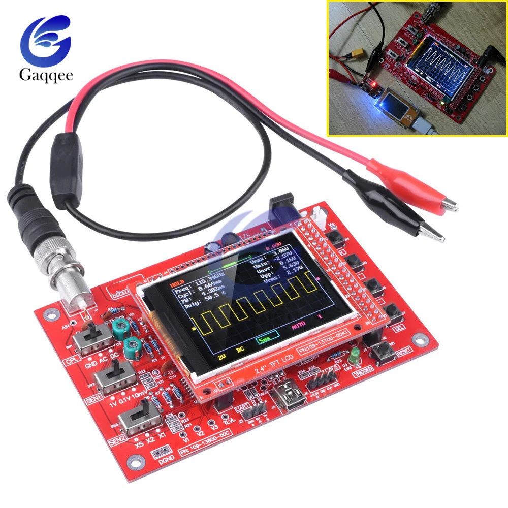 2,4 “осциллограф цифровой TFT с зондом Аллигатор тестовый зажим для Arduino ARM Detection Development Board Собранный 2,4 дюймов