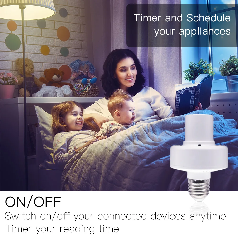 WiFi Smart Light Bulb Adapter Lamp Holder Base AC Life/Tuya Wireless Voice Control with Alexa Google Home E27 E26 85-265V | Обустройство