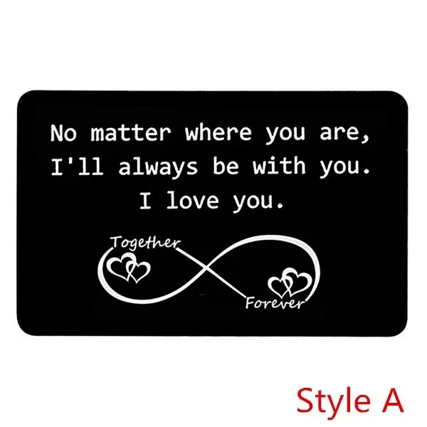 A New Year Love Note Boyfriend Gifts Engraved Wallet Cards Inserts Anniversary Gifts party favors Christmas Gifts for Husband Men - Цвет: A