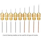 QX2B 9 шт.комплект, Металлическая насадка из нержавеющей стали, игла для очистки, сверло 0,2 мм, 0,25 мм, 0,3 мм, 0,35 мм, 0,4 мм, 0,5 мм, 0,6 мм, 0,8 мм