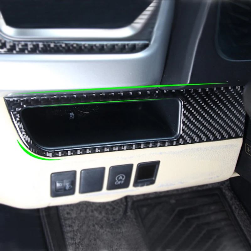 

1pc Car Carbon Fiber Interior Driver Side Card Slot Panel Frame Cover Sticker Trim For Toyota Highlander 2015 2016 2017 2018