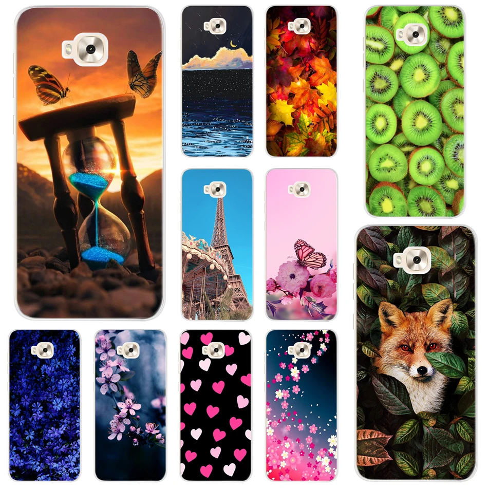 Силиконовый чехол с принтом для Asus ZenFone 4 Selfie ZD553KL ZB553KL, прозрачный чехол из ТПУ, мягкий чехол для телефона для Asus _ x00ld X00LDB, чехол