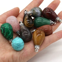 natural gems stone essential oil diffuser perfume bottle pendant tiger eye rose quartzs for jewelry making necklace size 20x38mm