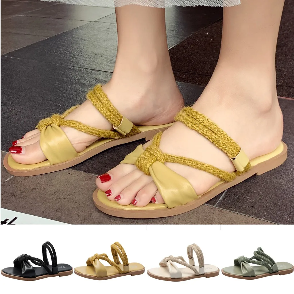 

Women's open-toe sandals Roman two wear casual shallow mouth flat bottom comfortable beach sandals new listing 2020
