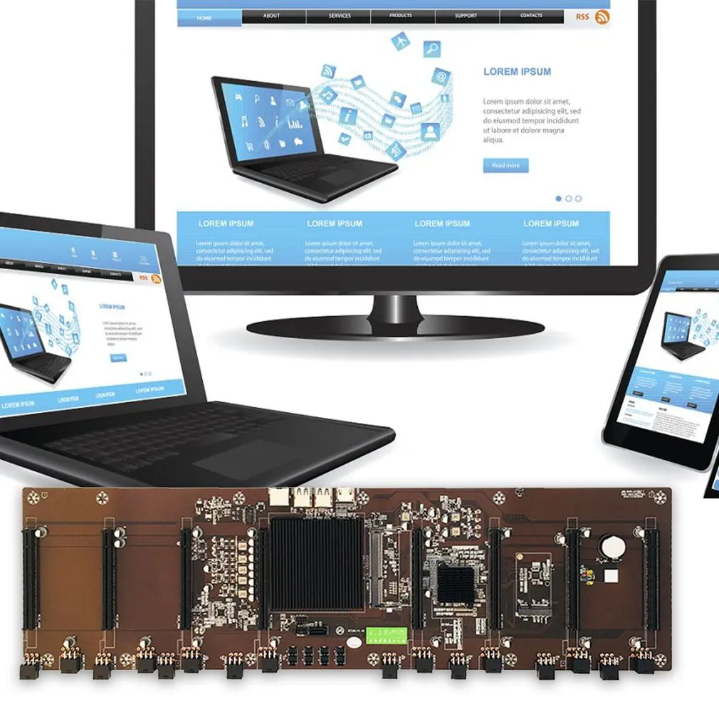 High-Performance Mining Motherboard with HM65 Chip, 8 Card Slots, BTC Compatibility, Solid State Capacitor, and Multi Graphics Card Support for 1660, 2070, 3090, Rx580 image 5