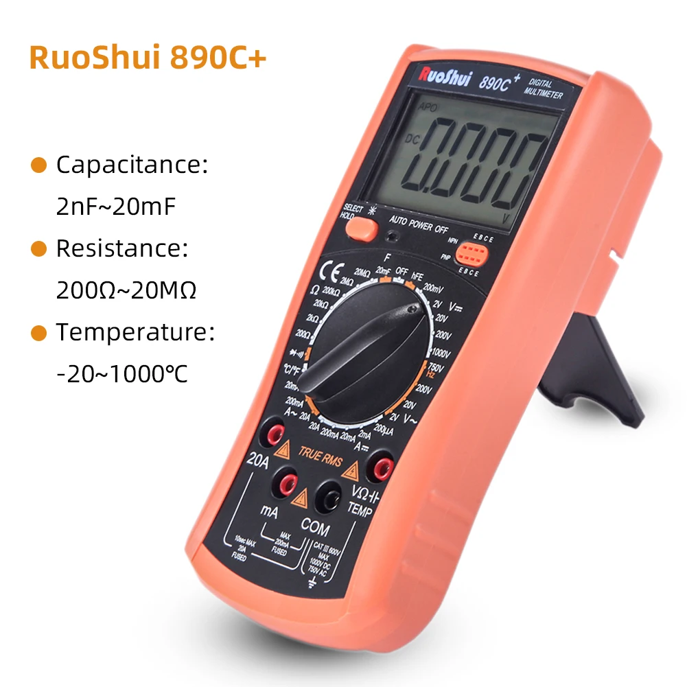 Цифровой мультиметр RuoShui VC890C измеритель емкости температуры