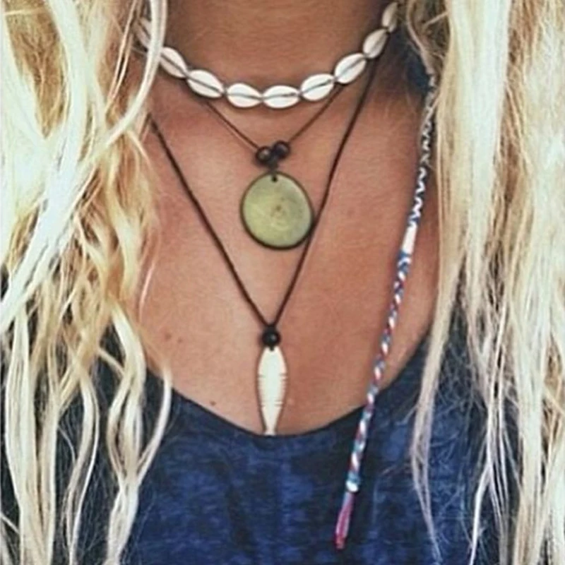 Лидер продаж Морская ракушка Пляжная богемная Бархатная подвеска цепочка-чокер