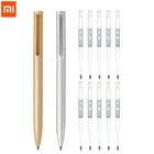 Металлические ручки для подписей Xiaomi Mijia PREMEC, гладкие швейцарские стержни, черные и синие чернила, ручки для подписей для школы и офиса, шариковая ручка 0,5 мм
