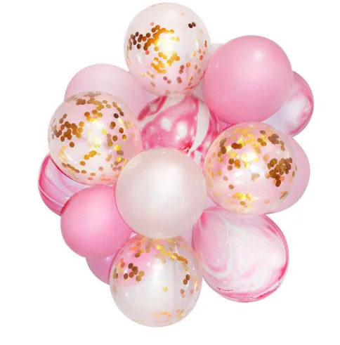 21pcs pink 21 шт./упак. 12 дюймов воздушные шары на день рождения Рамадан Золотой воздушный шар "Конфетти" Свадебный Декоративный для Бэйби шауэра латексные шары, гелий для воздушных шаров - Цвет: 21pcs pink
