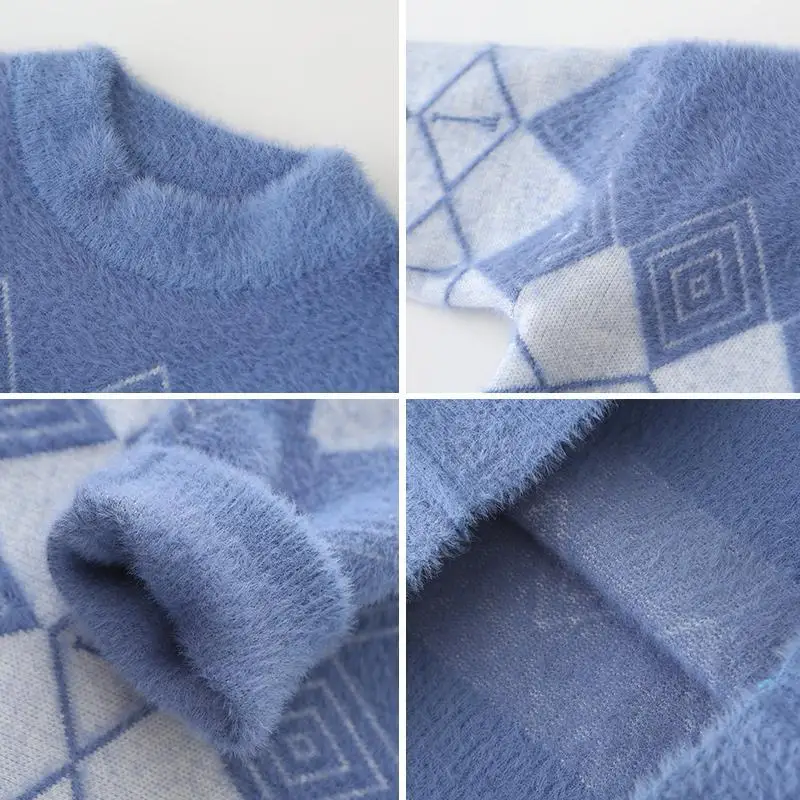 

INS Baby Boys Sweater 2-7 years old Autumn and Winter Children's Sweater Diamond Check Girls Cardigan Christmas Baby Clothes