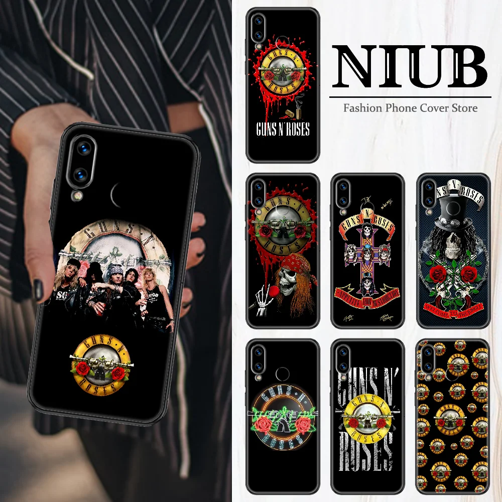 Чехол для телефона rock band Guns roses Huawei Honor 6A 7A 7C 8A 8X 8 9 9X 10 10i 20 Lite Pro Черный силиконовый