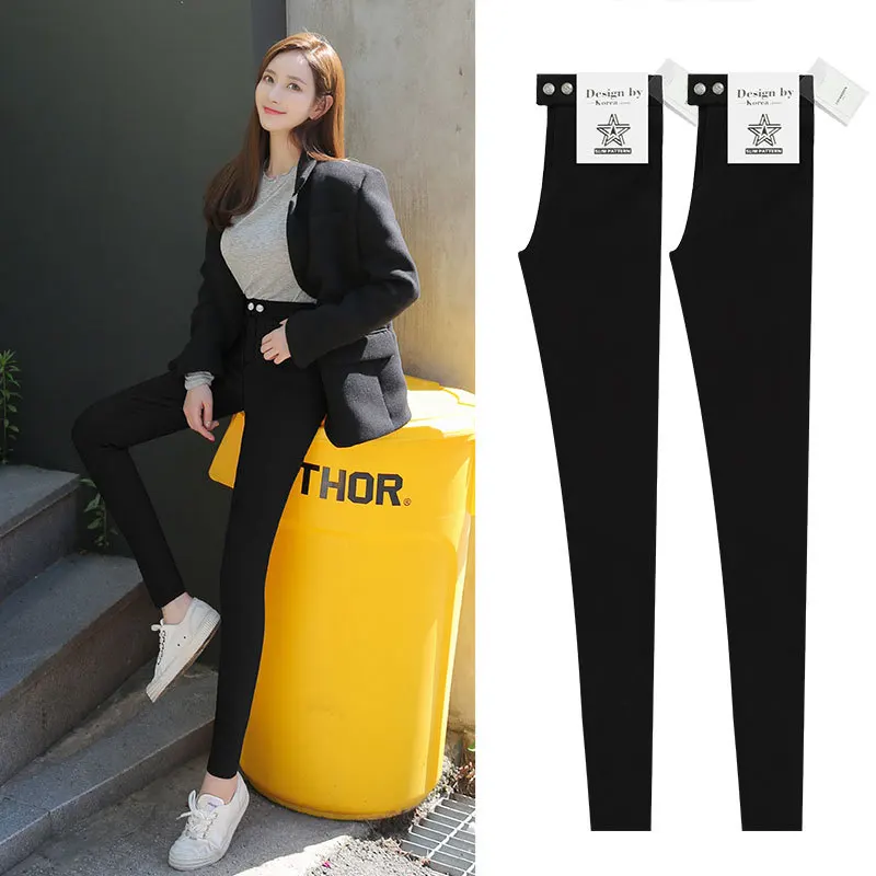 Высокая талия эластичный пояс длиной до щиколотки карандаш женские джинсы плюс