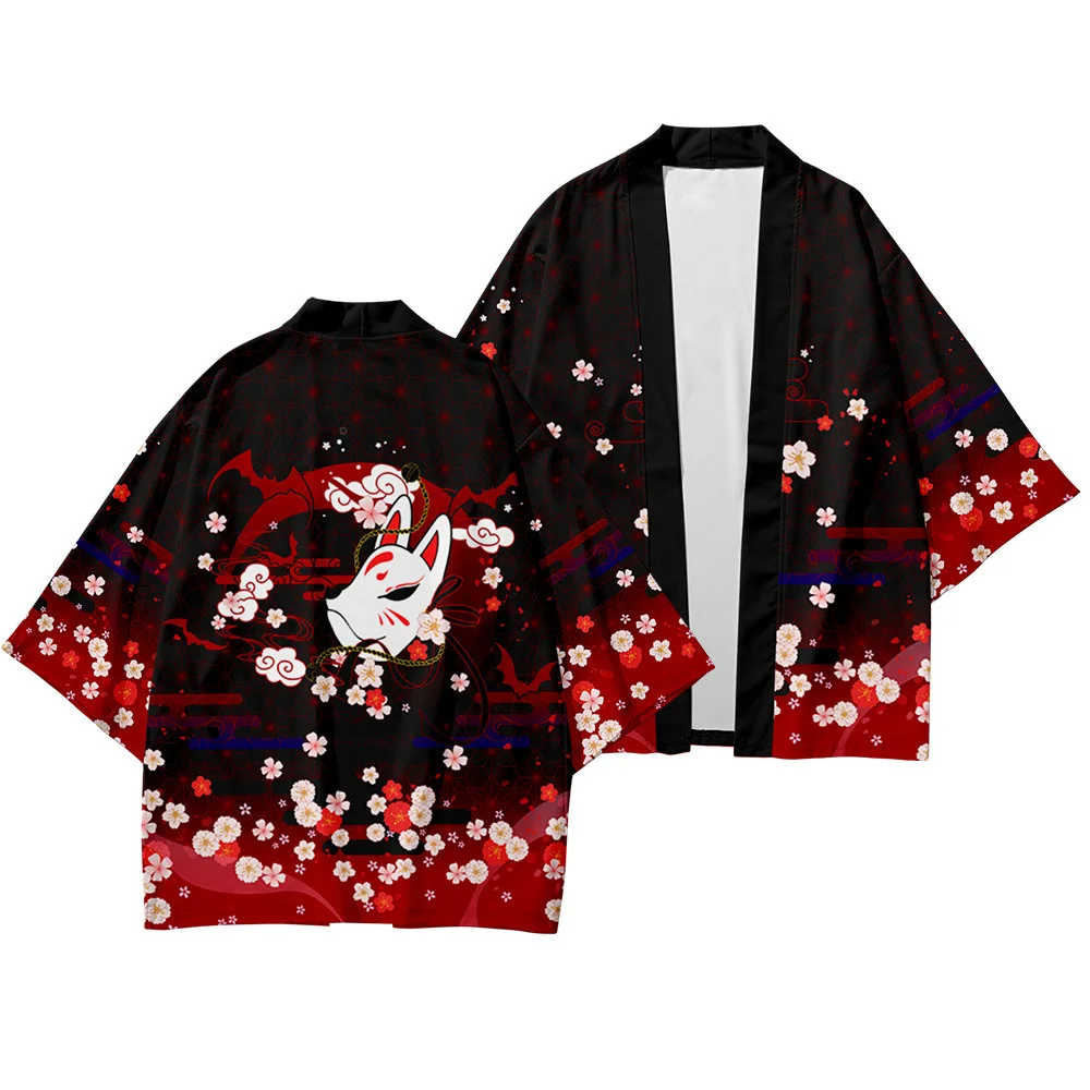 

Women Cardigan Haori Obi Asian Clothes Pant Suit Plus Size 6XL Falun Fox China Harajuku Japanese Style Sets Fashion Kimono Men