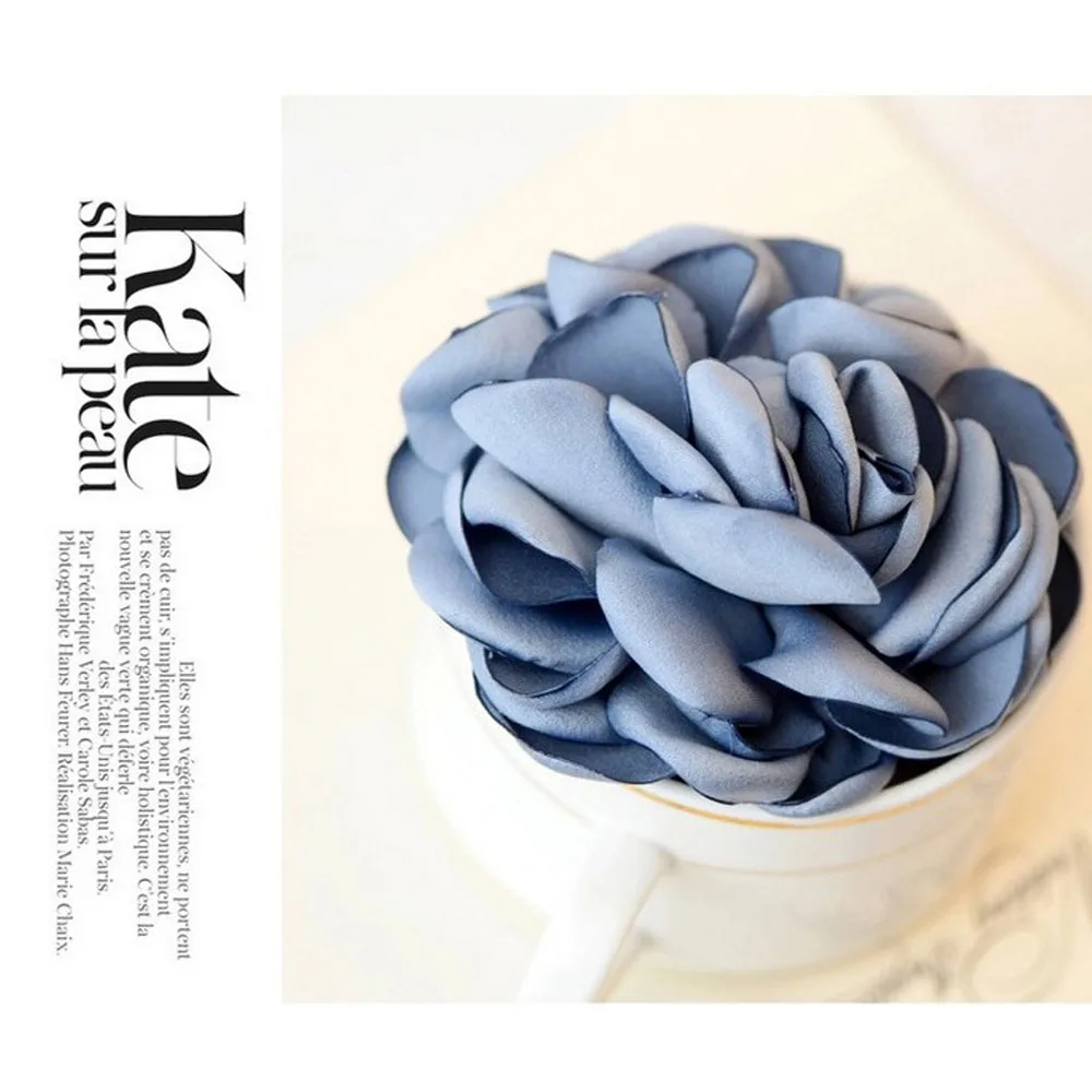 

7 Colors Vintage Rose Flower Hair Scrunchie Elastic Hair Bands Solid Color Headwear Ponytail Holder Ties Hair Accessories Gift