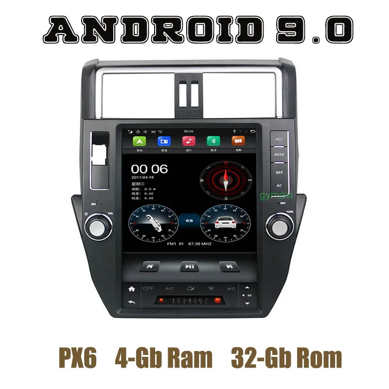 12 1 &quotIPS PX6 Tesla стиль android 9 0 автомобильный проигрыватель с радио и gps для toyota prado 150