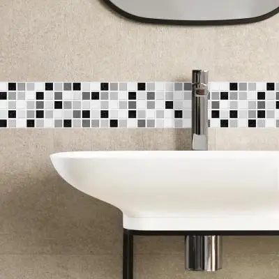 3D настенная бумага детская кухонная Зеркальная Наклейка клейкие границы