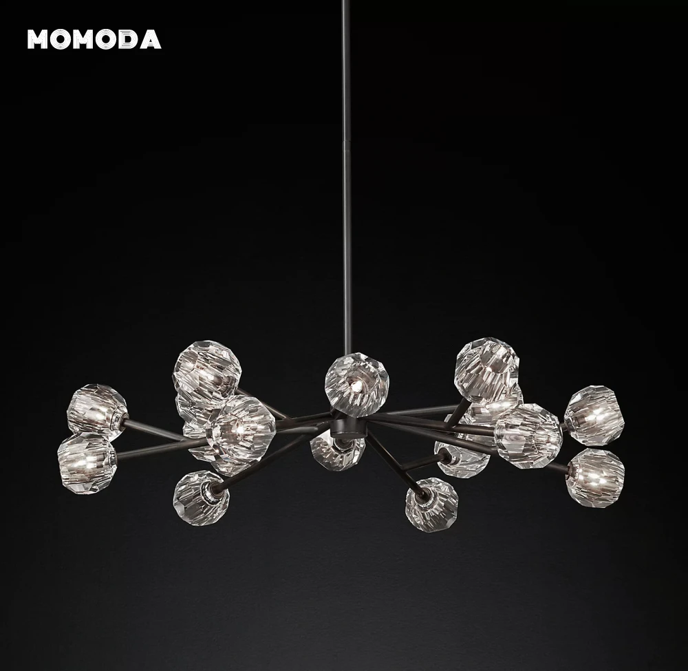 

Винтажные светодиодные люстры с прозрачными кристаллами, круглые металлические светильники в виде ветвей дерева, люстры для спальни, гости...