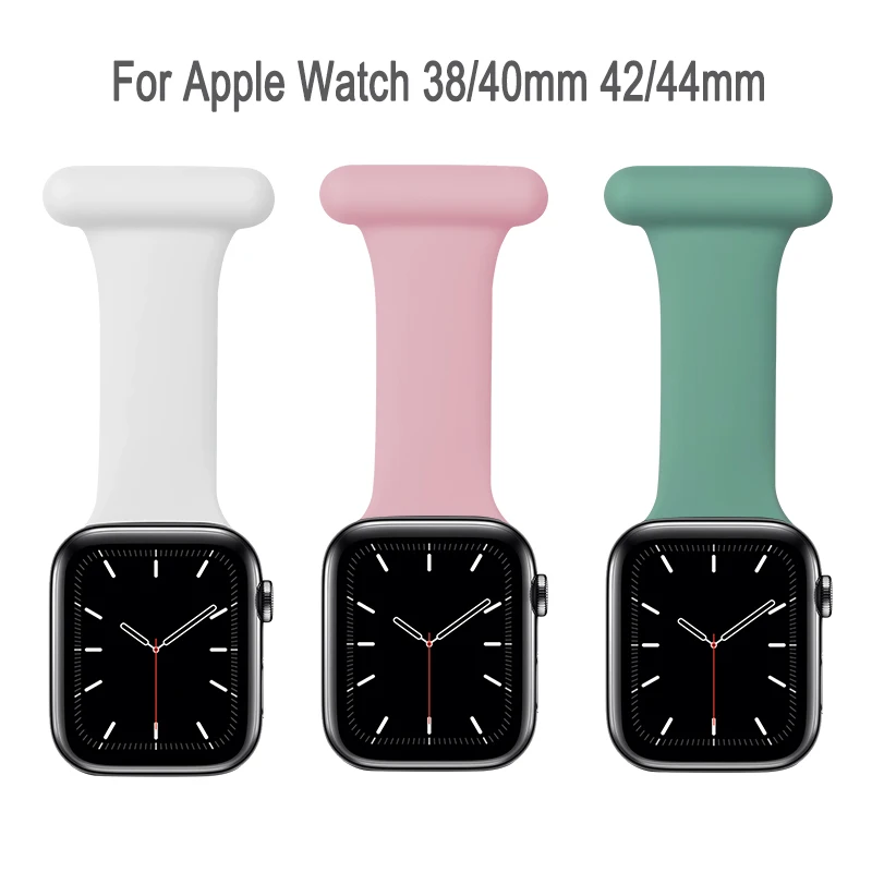 

Watch strap For Apple Watch Band Series 6 5 4 3 2 Silicone Nurse Dedicated Brooch Wristband For iWatch 38mm 42mm 40mm 44mm