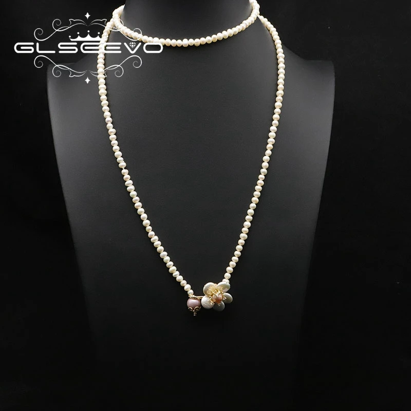 Женское Ожерелье Glseevo из натурального пресноводного жемчуга роскошное длинное