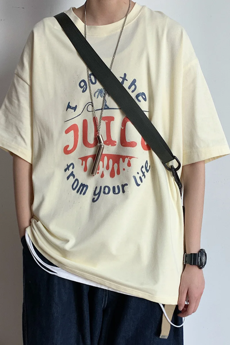 

Summer Hong Kong Style Short Sleeve T-shirt Men Fashion Brands Trendy plus Size Men's Clothing 2021 New Overweight Man Loose