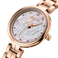 julius mother of pearl womens watch japan movt hours elegant fashion clock stainless steel bracelet girls gift box