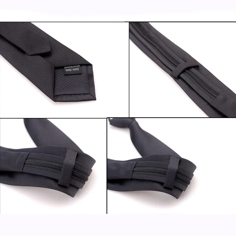 

Fashion 6cm Necktie For Men Slim Narrow Lazy Tie Easy To Pull Rope Neckwear Korean Style Business Wedding Party Aniversary Black