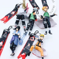 action naruto figure keychain one piece doll pendant car key ring creative bag charm toys