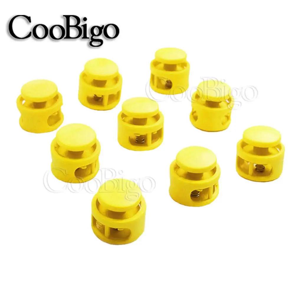 Yellow 20 шт. 16,5 мм* 16,5 мм многоцветные зажимы для шнура Паракорда с 2 отверстиями фиксаторы для шнурков аксессуары для шнурков - Цвет: Yellow