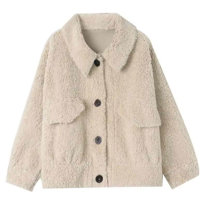 

Korean Chic Thickened Lamb Fake Fur Coat Female Artificial Fur Jacket Ladies Teddy Faux Fur Coat Winter Women furry Jackets