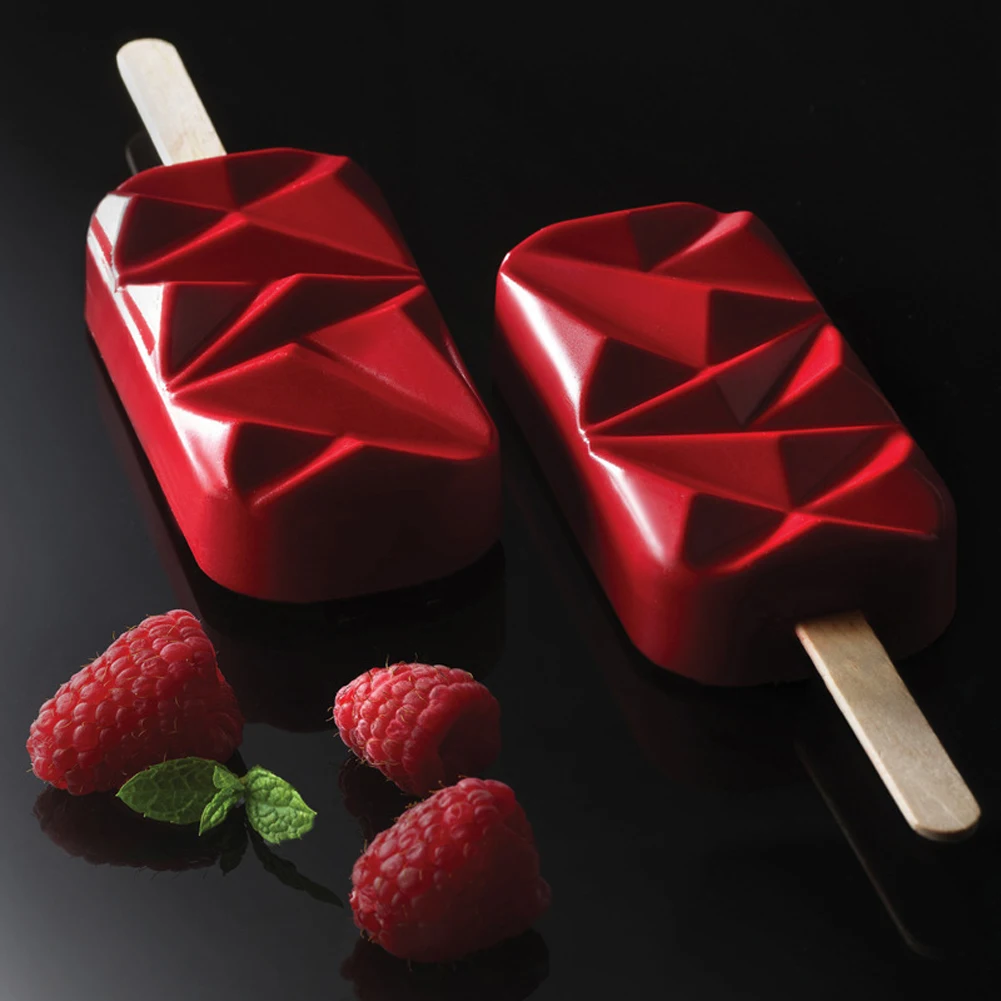 

4-Cavity Diamond Ice Pop Mold Ice Pop Makers Silicone Easy Home-made Popsicles Mould Tray Ice Cream Tools