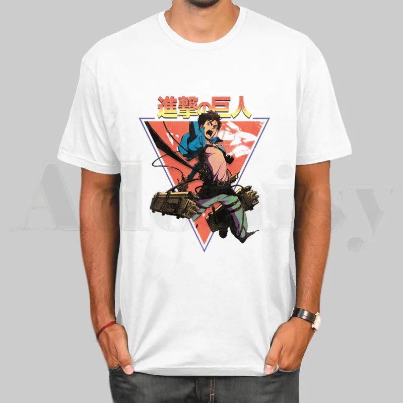 Японские Аниме Shingeki No Kyojin Attack On Titan футболки модные мужские и женские с коротким