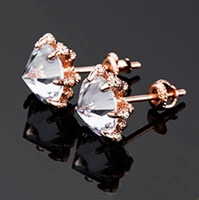new fashion round square cubic zirconia stud earrings screw back hip hop ear jewelry iced out accessories gifts for men women