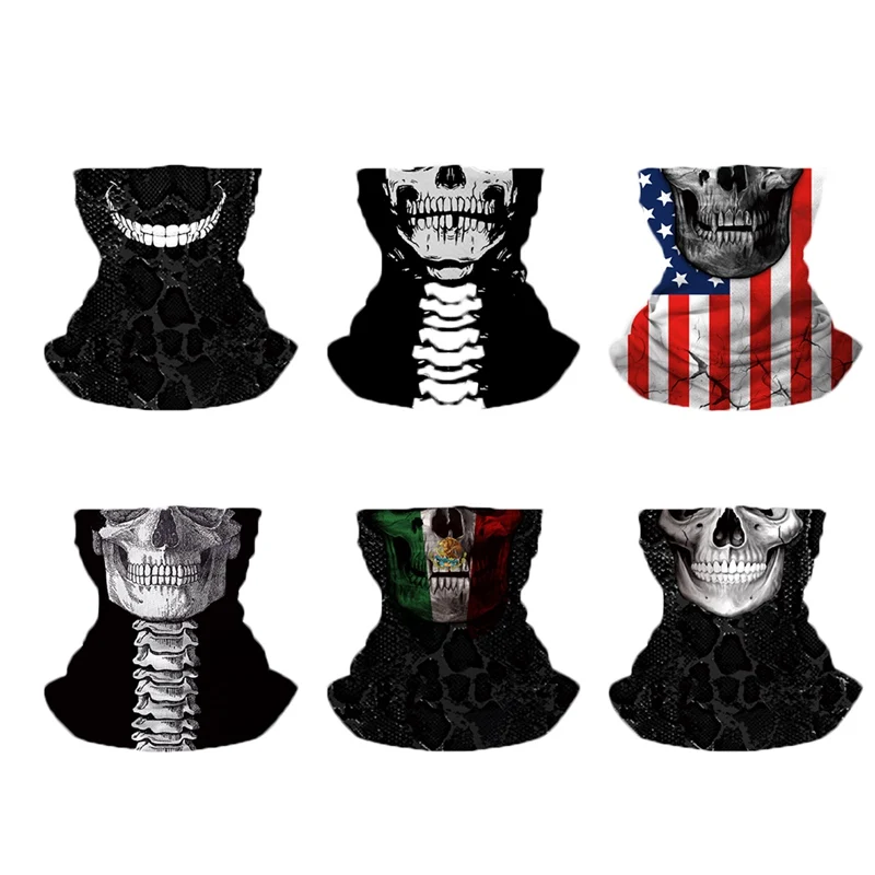 

1Pc 3D Skull Magic Tactical Neck Gaiter Face Head Cover Sport Scarf For Camping Cycling Fishing Bandana Headband