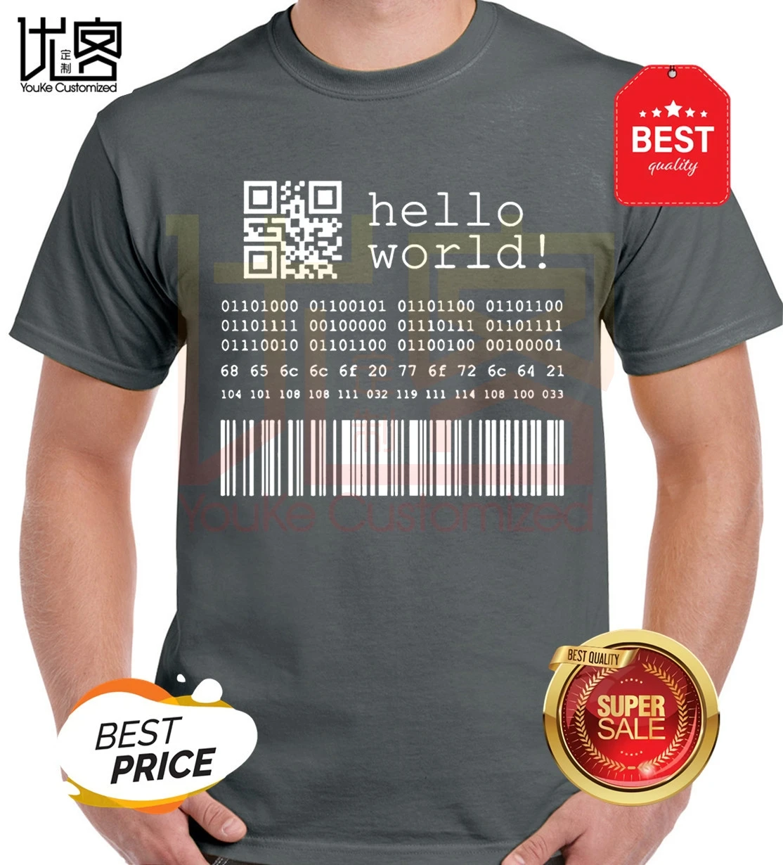 Letter T Shirt Men Cotton Java Programmer Computer Hello World Code Linux Geek Team Wear Basic Gifts Print Homme Hip Hop | Мужская