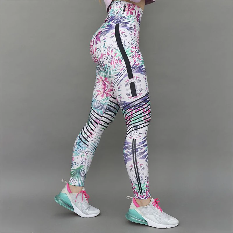 

Plus Size 2021 New Women's Leggings High Waist Printing Slim Hip Fitness Pants Casual Sports Breathable Polyester Legging Women