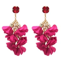 new jewelry 2022 bohemian multilayer flower tassel long earrings drops for women fancy earrings boucles doreilles fantaisie