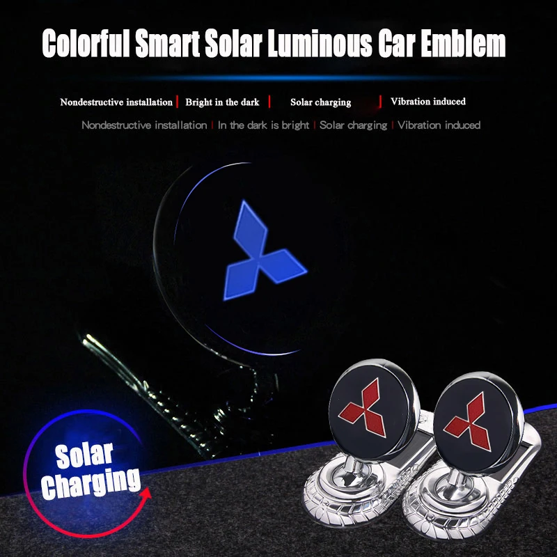 

Автомобильная эмблема на солнечной энергии для Mitsubishi Lancer 9 10 ASX L200 Pajero Outlander Eclipse Cross Mirage Montero