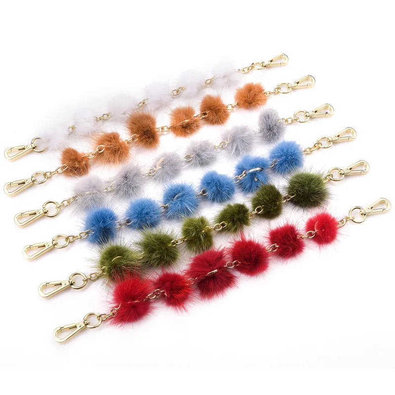 

2019 Short Straps Woman Package Parts Metal Chain Mink Hair Handbag Bring Chain Hand Wan Bring