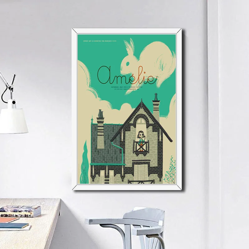 Amelie классический фильм художественная живопись Шелковый Холст плакат настенный